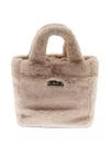 Herno Faux-fur Top-handle Bag In Neutral