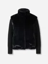 Herno Faux Fur Tricot Jacket In Black