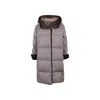Herno Faux Fur Trim Padded Coat In Gray