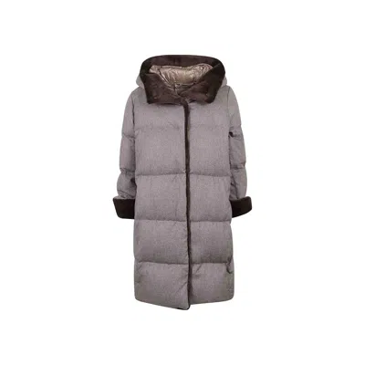 HERNO FAUX FUR TRIM PADDED COAT