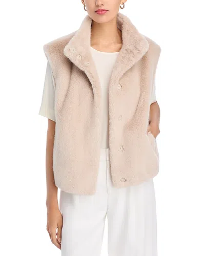 Herno Faux Fur Vest In Neutral