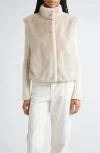 Herno Faux Fux Vest In Neutral