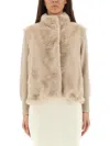 Herno Faux Mink Fur Resort Jacket In Brown