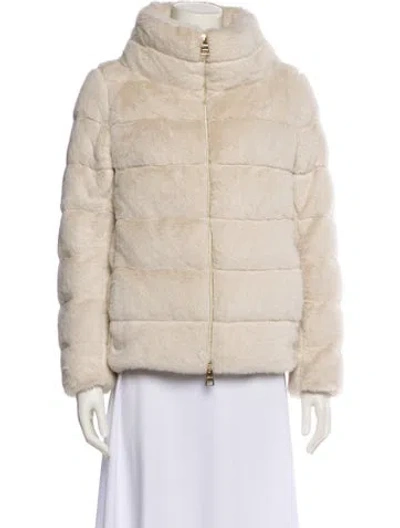 Pre-owned Herno Faux Shearling Faux Fur Jacket In Neutral