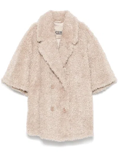 Herno Faux-shearling Jacket In Beige
