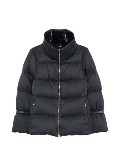 Herno Faux-fur Collar Padded Jacket In Black