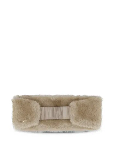 Herno Faux-fur Headband In Neutral