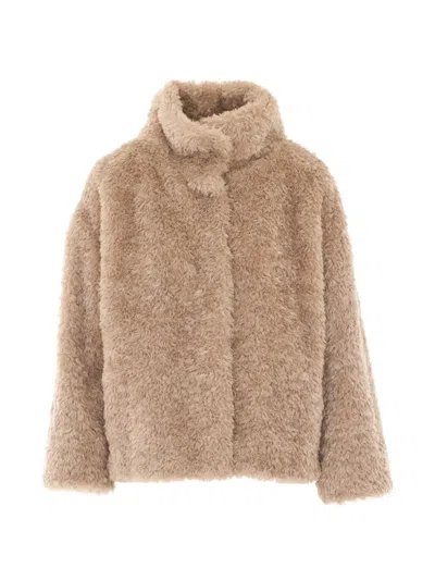 Herno Faux-fur Teddy Coat In Neutral