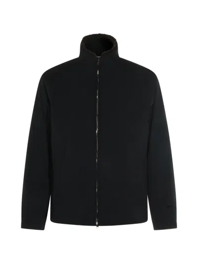 Herno Faux-fur Trim High-neck Jacket In Black