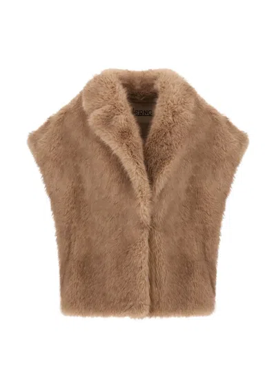 Herno Faux-fur Vest In Nude
