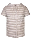 Herno Short-sleeve Puffer Jacket In Neutrals