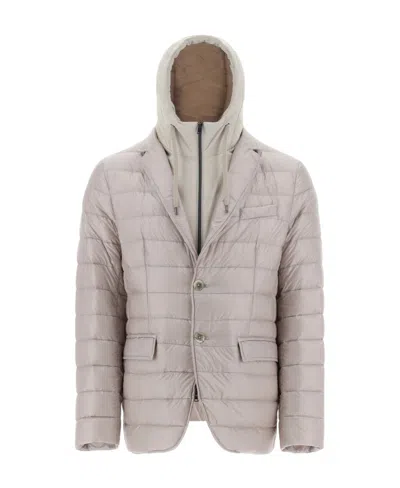Herno Feather-down Padded Blazer In Gray