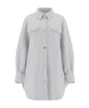 Herno Felted-finish Buttoned Long Shirt In Gray