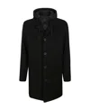 Herno Felted Single-breasted Trench Coat In Black