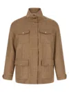 Herno Field Turtleneck Jacket In Animal Print