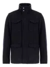 Herno Wool Cashmere And Ecoage Field Jacket In Blue