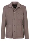 Herno Button-fastening Patch-pocket Jacket In Brown