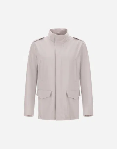 Herno Field Jacket In Light Woolen Effect In Gray
