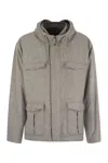 Herno Men Field Jacket In Silk And Cashmere In Gray