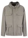 Herno Men Field Jacket In Silk And Cashmere In Gray