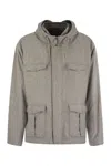 Herno Men Field Jacket In Silk And Cashmere In Gray
