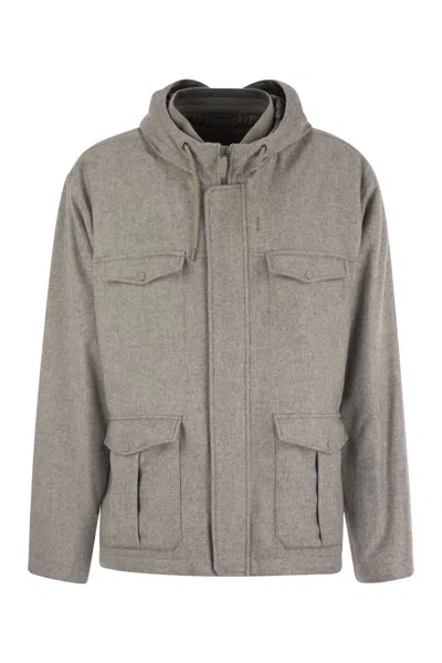 HERNO HERNO FIELD JACKET IN SILK AND CASHMERE