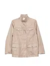 Herno High Collar Jacket Buttoned Cuffs Pockets In Neutral