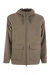 Herno Field Jacket Resort In Cashmere Pied De Poule In Gray