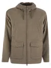 Herno Field Jacket Resort In Cashmere Pied De Poule In Brown