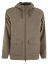 Herno Field Jacket Resort In Cashmere Pied De Poule In Brown