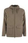Herno Field Jacket Resort In Cashmere Pied De Poule In Brown