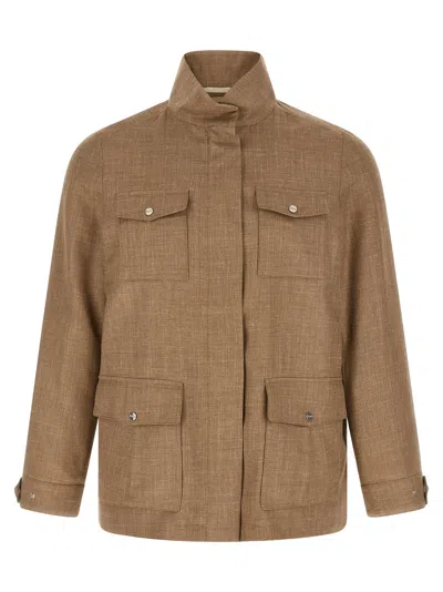 Herno Field Jacket In Tan