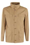 Herno Field Jacket With Adjustable Waist In Brown