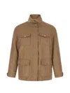 Herno Field Turtleneck Jacket In Brown