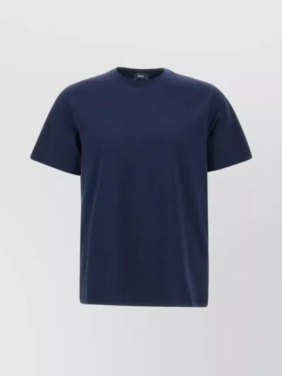 Herno Fine Cotton Crew Neck T-shirt In Blue