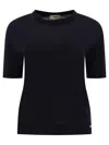 Herno Fine-knit Short-sleeved Jumper In Blue
