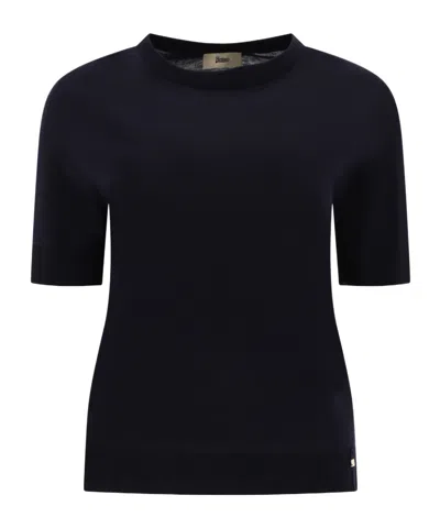 HERNO HERNO SHORT-SLEEVED CREWNECK KNITTED JUMPER