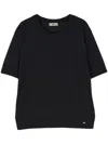Herno Fine-knit Short-sleeved Jumper In Blue