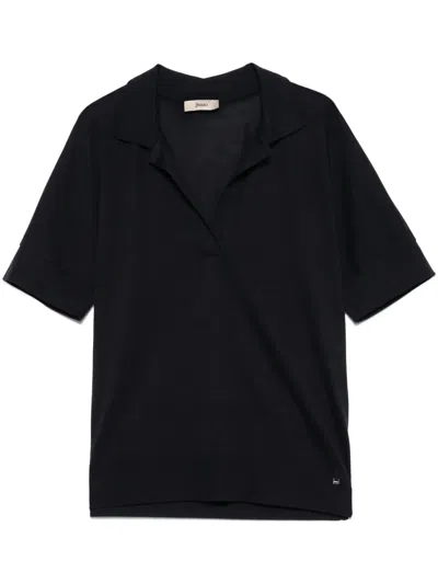 Herno Fine-knit T-shirt In Blue