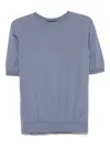 Herno Fine-knit T-shirt In Blue