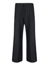 Herno Fine Mesh Black Trousers In Black