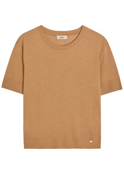 Herno Fine-knit T-shirt In Brown