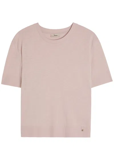 Herno Fine-knit T-shirt In Brown
