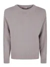 Herno Finely Knitted Wool Blend Sweater With Decorative Detailing In Gray