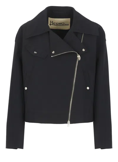 Herno First-act Biker Jacket In Black