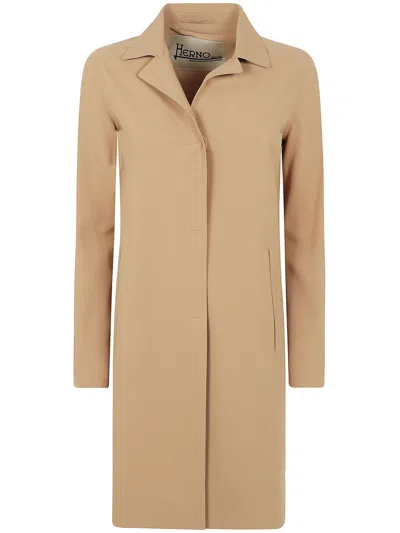 Herno Premiere Act Coat Long Sleeves In Beige