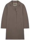 Herno Long Coat Front Pockets Notched Lapels In Brown