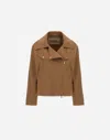 Herno First-act Pef Biker Jacket In Camel