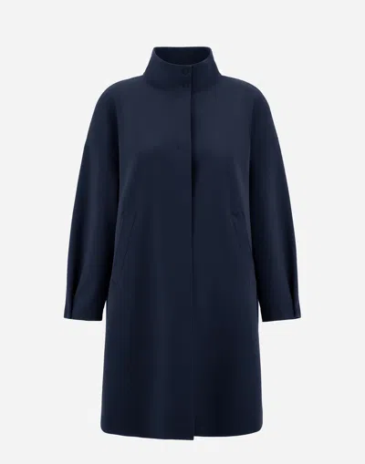 Herno First-act Pef High-neck Coat In Blue