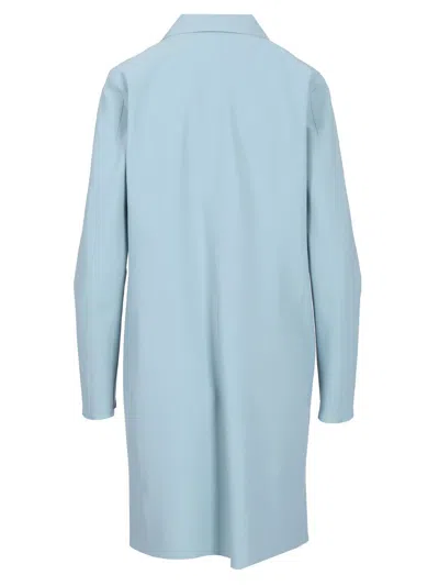 Herno Coat In First-act Pef In Light Blue